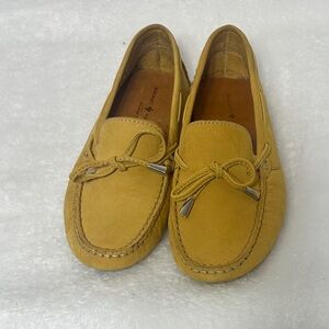 Mercanti Fiorentini Women's Suede Loafers in Mustard Yellow